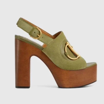 Gucci Women Platform Sandal with Horsebit-Light Green 834420AAEXM