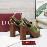 Gucci Women Platform Sandal with Horsebit-Light Green 834420AAEXM (1)