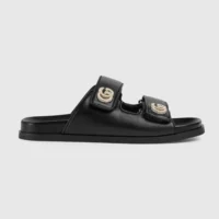 Gucci Women Sandal with Crystals-Black 816633AAEKU1000