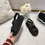 Gucci Women Sandal with Double G-Black 816630FAD9G