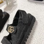 Gucci Women Sandal with Double G-Black 816630FAD9G - Image 10