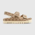 Gucci Women Sandal with Double G-Dark Brown 816630FAD9F