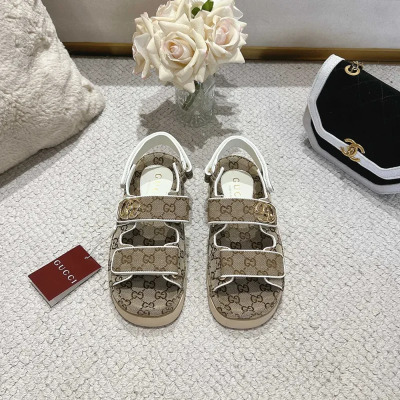 Gucci Women Sandal with Double G-Dark Brown 816630FAD9F
