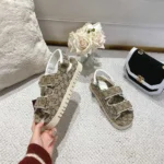 Gucci Women Sandal with Double G-Dark Brown 816630FAD9F