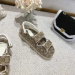 Gucci Women Sandal with Double G-Dark Brown 816630FAD9F