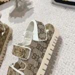 Gucci Women Sandal with Double G-Dark Brown 816630FAD9F