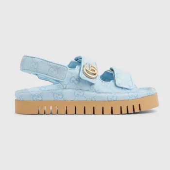 Gucci Women Sandal with Double G Light Blue 816630FAD9G