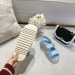 Gucci Women Sandal with Double G Light Blue 816630FAD9G