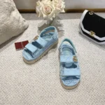 Gucci Women Sandal with Double G Light Blue 816630FAD9G
