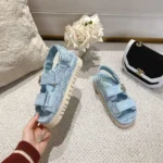 Gucci Women Sandal with Double G Light Blue 816630FAD9G