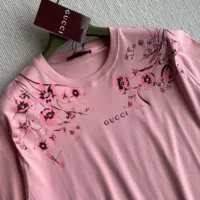 Gucci Women Soft Cotton Jersey T-shirt with Print-Pink (1)