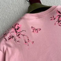 Gucci Women Soft Cotton Jersey T-shirt with Print-Pink (1)