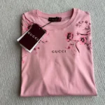 Gucci Women Soft Cotton Jersey T-shirt with Print-Pink
