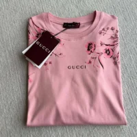 Gucci Women Soft Cotton Jersey T-shirt with Print-Pink (1)