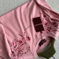 Gucci Women Soft Cotton Jersey T-shirt with Print-Pink (1)