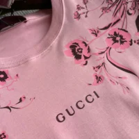Gucci Women Soft Cotton Jersey T-shirt with Print-Pink (1)