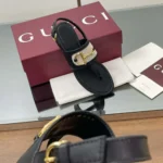 Gucci Women Thong Sandal with Horsebit-Black 834431AAEZJ
