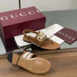 Gucci Women Thong Sandal with Horsebit-Brown 834431AAEZJ