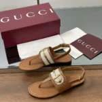 Gucci Women Thong Sandal with Horsebit-Brown 834431AAEZJ