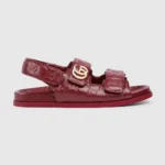 Gucci Women sandal with Double G-Maroon ‎816625AAEGP6207