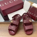 Gucci Women Sandal with Double G-Maroon ‎816625AAEGP6207