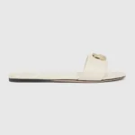 Gucci Women's Slide Sandal with Doube G-White 832449BKO00