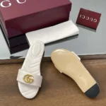 Gucci Women's Slide Sandal with Doube G-White 832449BKO00