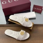 Gucci Women's Slide Sandal with Doube G-White 832449BKO00