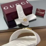 Gucci Women's Slide Sandal with Doube G-White 832449BKO00