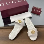 Gucci Women's Slide Sandal with Doube G-White 832449BKO00