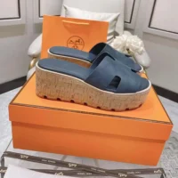 Hermes Women Eze 30 Sandal-Navy H232150ZQ8 (1)