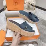 Hermes Women Eze 30 Sandal-Navy H232150ZQ