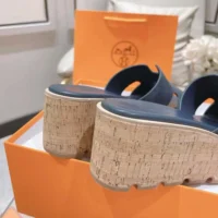 Hermes Women Eze 30 Sandal-Navy H232150ZQ8 (1)