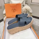 Hermes Women Eze 30 Sandal-Navy H232150ZQ8