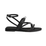 Hermes Women June Sandal in Calfskin-Black H242104Zv02360