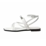 Hermes Women June Sandal in Calfskin-White H242104Zv90360