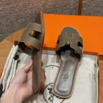 Hermes Women Oran Sandal-Dark Brown H202272Z