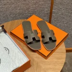 Hermes Women Oran Sandal-Dark Brown H202272Z