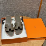 Hermes Women Oran Sandal-Dark Brown H202272Z