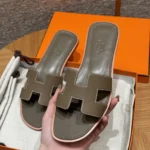 Hermes Women Oran Sandal-Dark Brown H202272Z