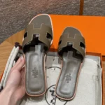 Hermes Women Oran Sandal-Dark Brown H202272Z