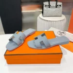 Hermes Women Oran Sandal-Light Blue H202272Z