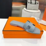 Hermes Women Oran Sandal-Light Blue H202272Z