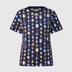 Louis Vuitton Herr T-shirt med halsbandstryck 1AI462