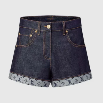 Louis Vuitton Women Cuffed Hem Denim Mini Shorts 1AI160