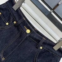 Louis Vuitton Women Cuffed Hem Denim Mini Shorts 1AI160 (1)