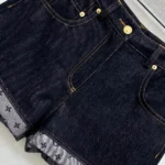 Mini shorts in denim con risvolto da donna Louis Vuitton 1AI160