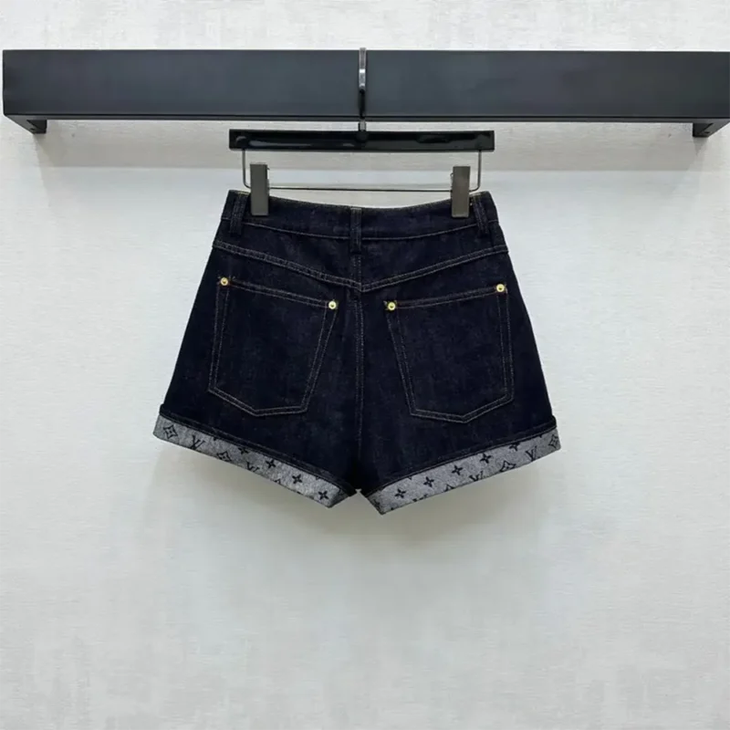 Louis Vuitton Damen Denim-Minishorts mit Bündchensaum 1AI160