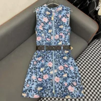 Louis Vuitton Women Floral Vine Zip-Up Dress 1AHHZ2 (1)