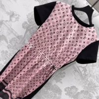 Louis Vuitton Women Monogram Front Drawstring Dress 1AIAYM (1)